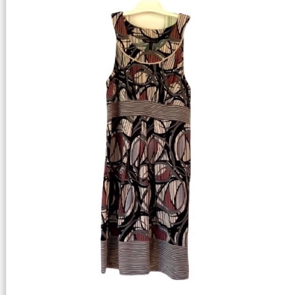 BCBG Maxazria Geometric Fit and Flare Dress Black Purple Gray Womens Medium - Picture 6 of 13